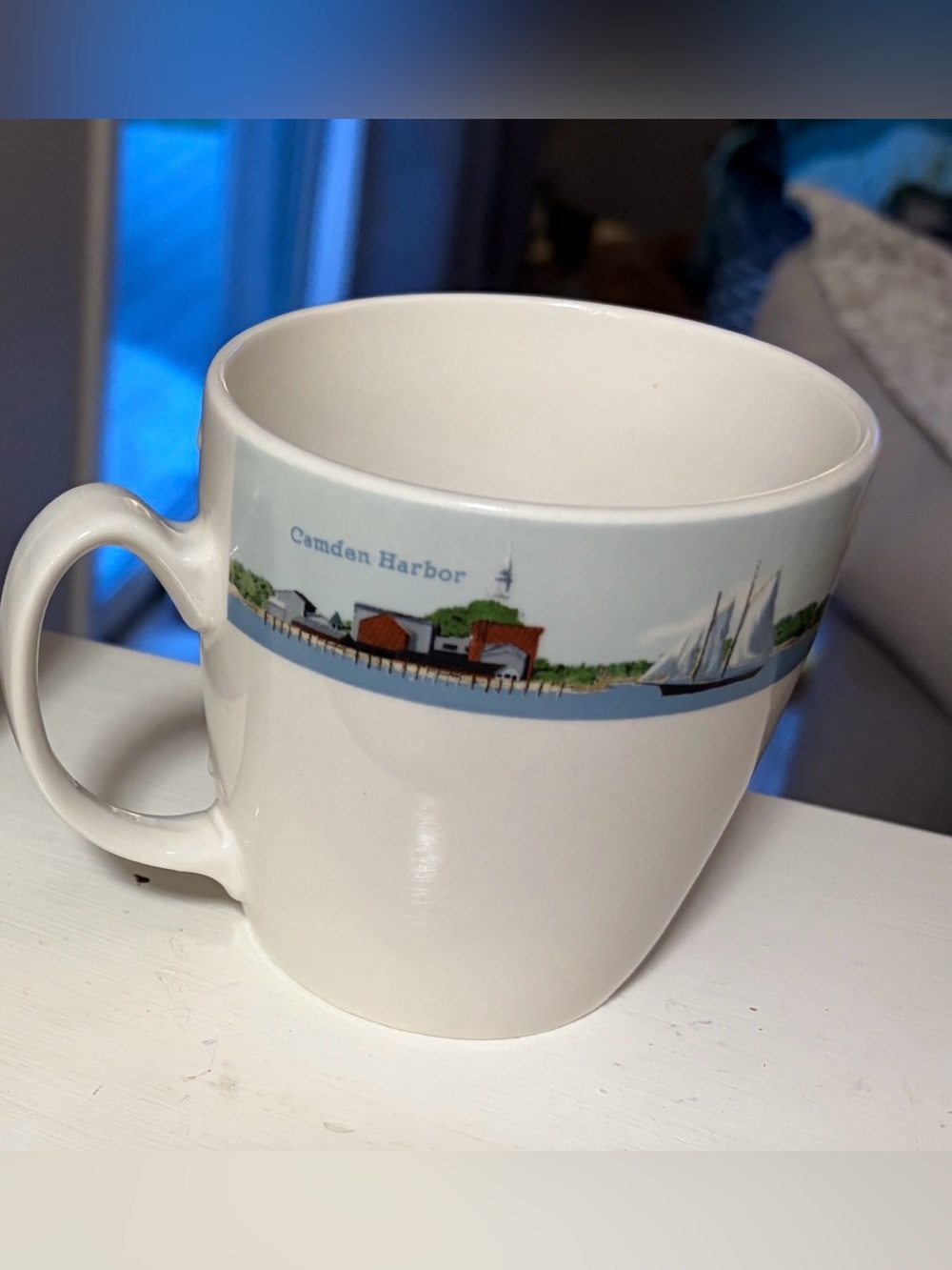 Set of 3 L.L.Bean Vacation Land Lighthouse Harbor Coffee Mugs Maine Nautical